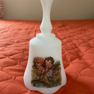 Campbell’s Soup Fenton Glass Bell, Kids Fishing